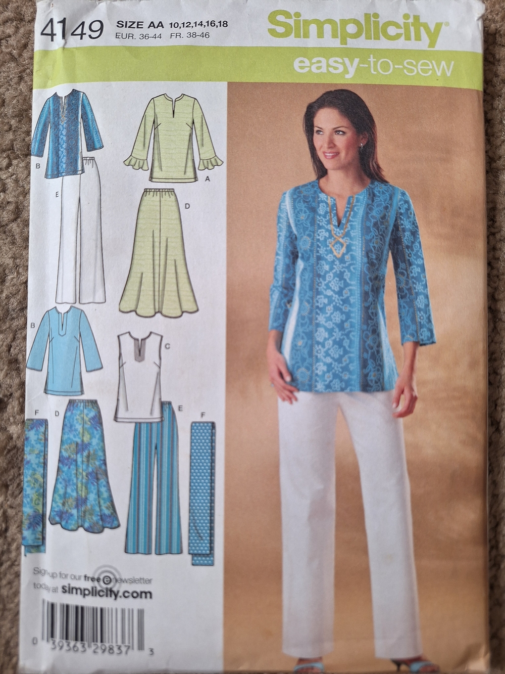 Simplicity Easy-to-sew Pattern Women's Tunic Tops, Pants & Skirts Size 10-18 NEW